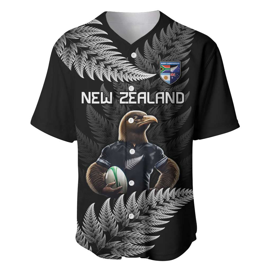 New Zealand Rugby Custom Baseball Jersey Glory Be To Black Silver-fern - Polynesian Pride