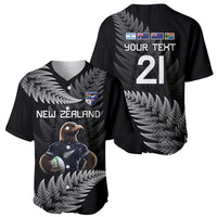 New Zealand Rugby Custom Baseball Jersey Glory Be To Black Silver-fern - Polynesian Pride
