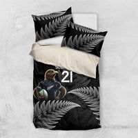 New Zealand Rugby Custom Bedding Set Glory Be To Black Silver-fern - Polynesian Pride