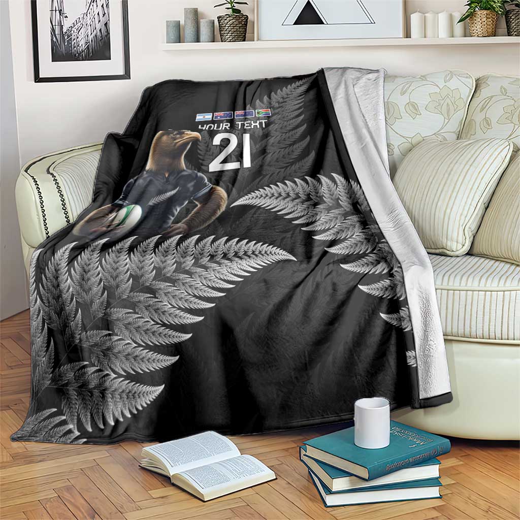 New Zealand Rugby Custom Blanket Glory Be To Black Silver-fern - Polynesian Pride