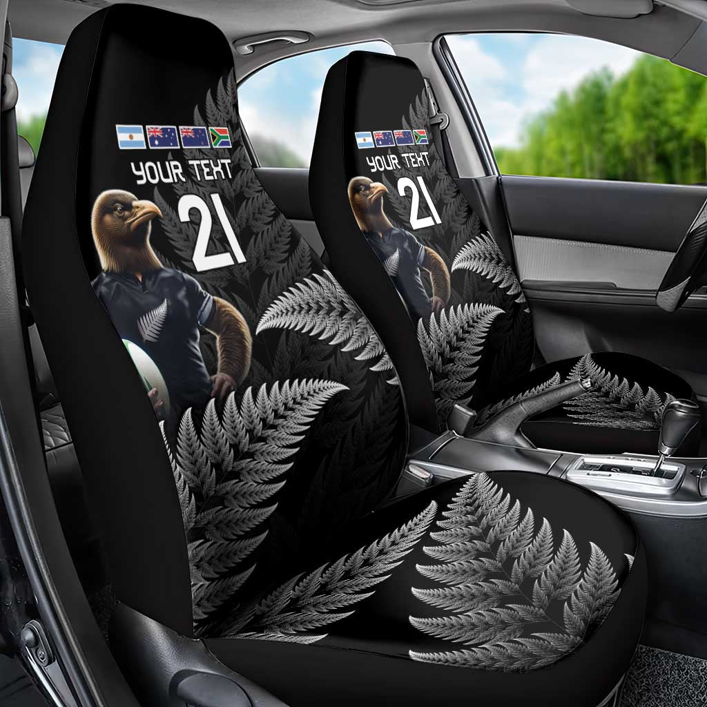 New Zealand Rugby Custom Car Seat Cover Glory Be To Black Silver-fern - Polynesian Pride