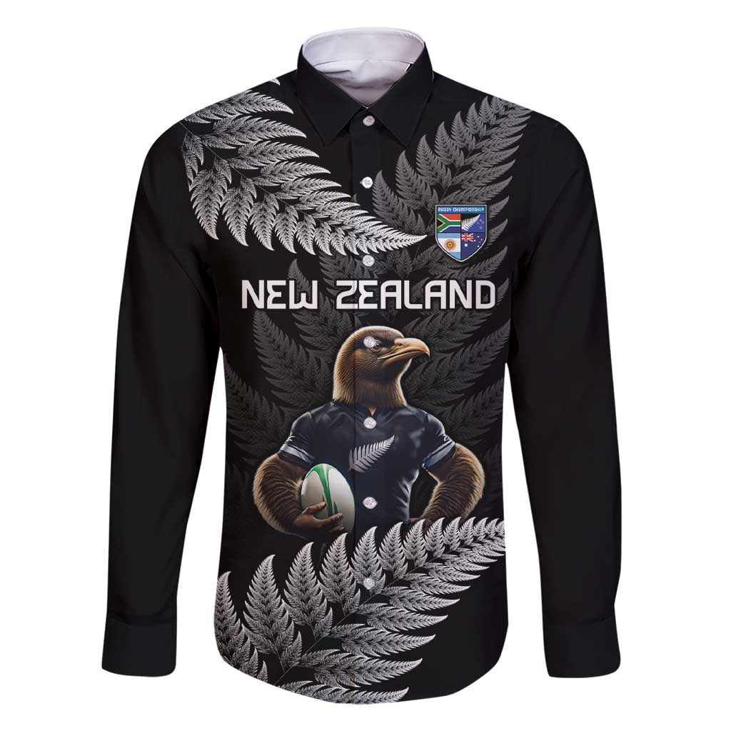 New Zealand Rugby Custom Family Matching Short Sleeve Bodycon Dress and Hawaiian Shirt Glory Be To Black Silver-fern - Polynesian Pride