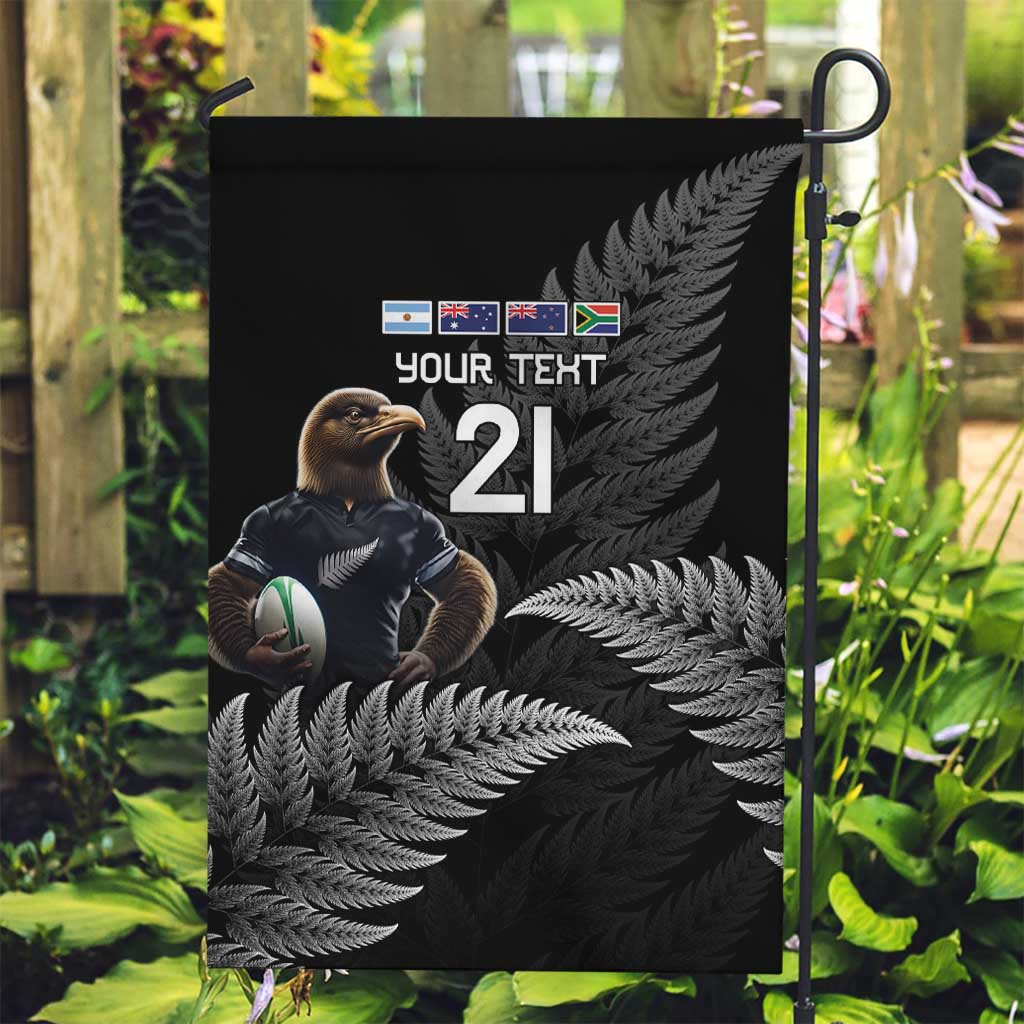 New Zealand Rugby Custom Garden Flag Glory Be To Black Silver-fern - Polynesian Pride