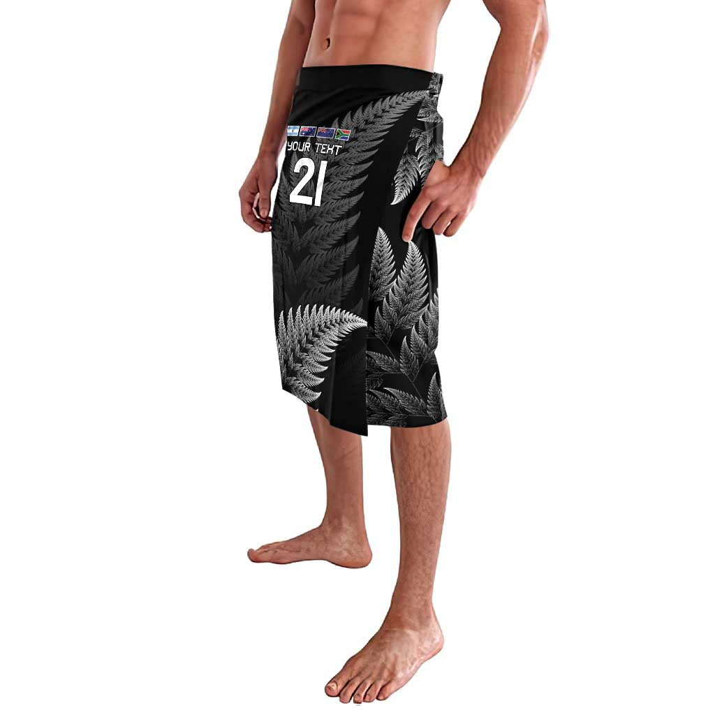 New Zealand Rugby Custom Lavalava Glory Be To Black Silver-fern - Polynesian Pride