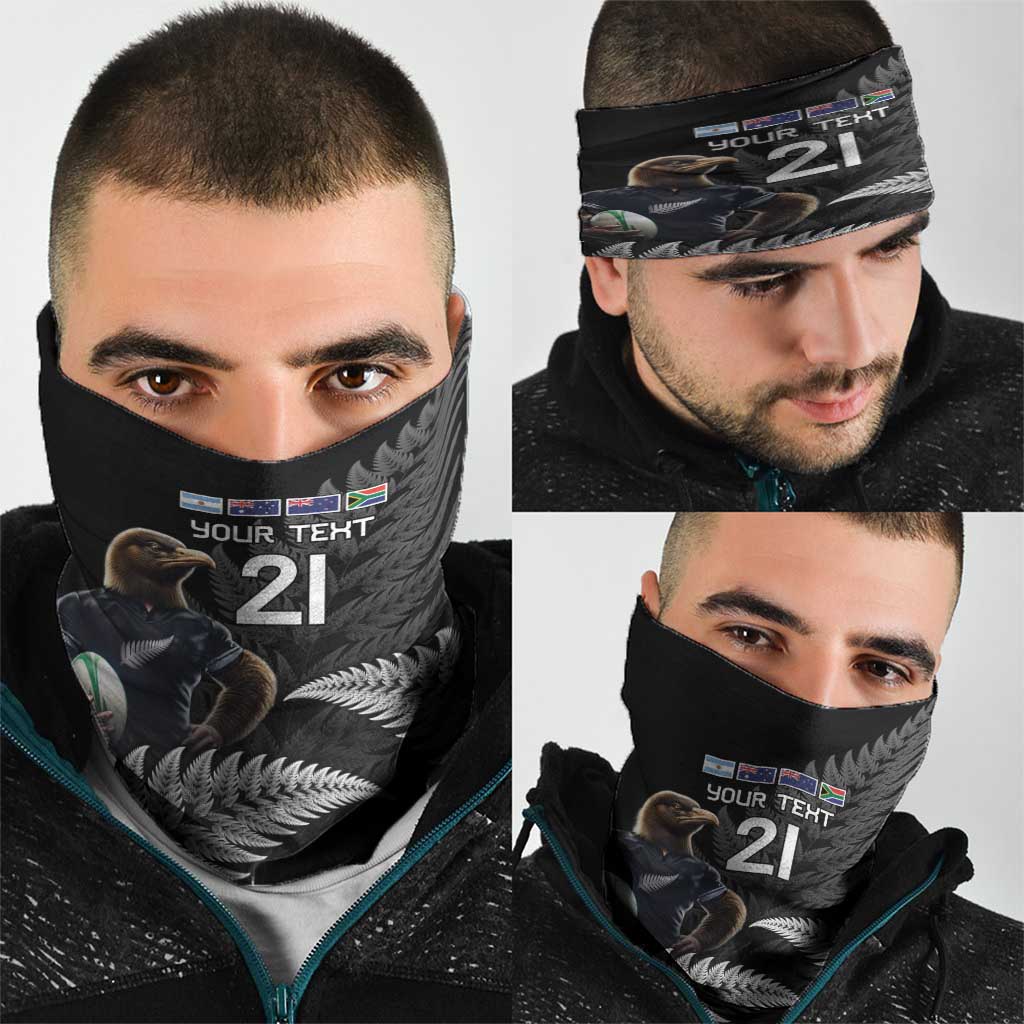 New Zealand Rugby Custom Neck Gaiter Glory Be To Black Silver-fern - Polynesian Pride