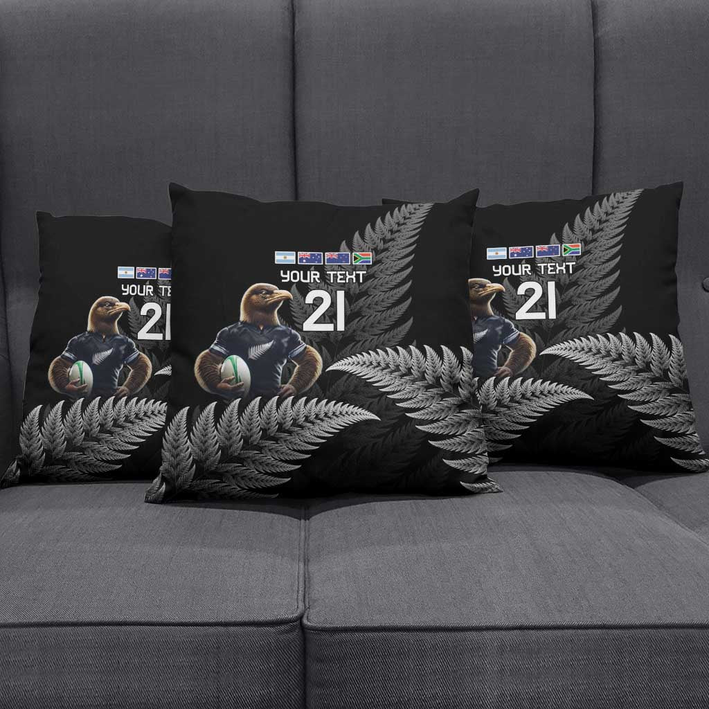 New Zealand Rugby Custom Pillow Cover Glory Be To Black Silver-fern - Polynesian Pride