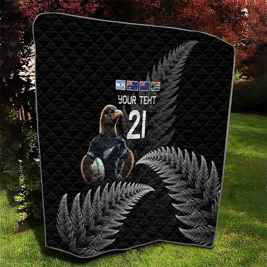 New Zealand Rugby Custom Quilt Glory Be To Black Silver-fern - Polynesian Pride