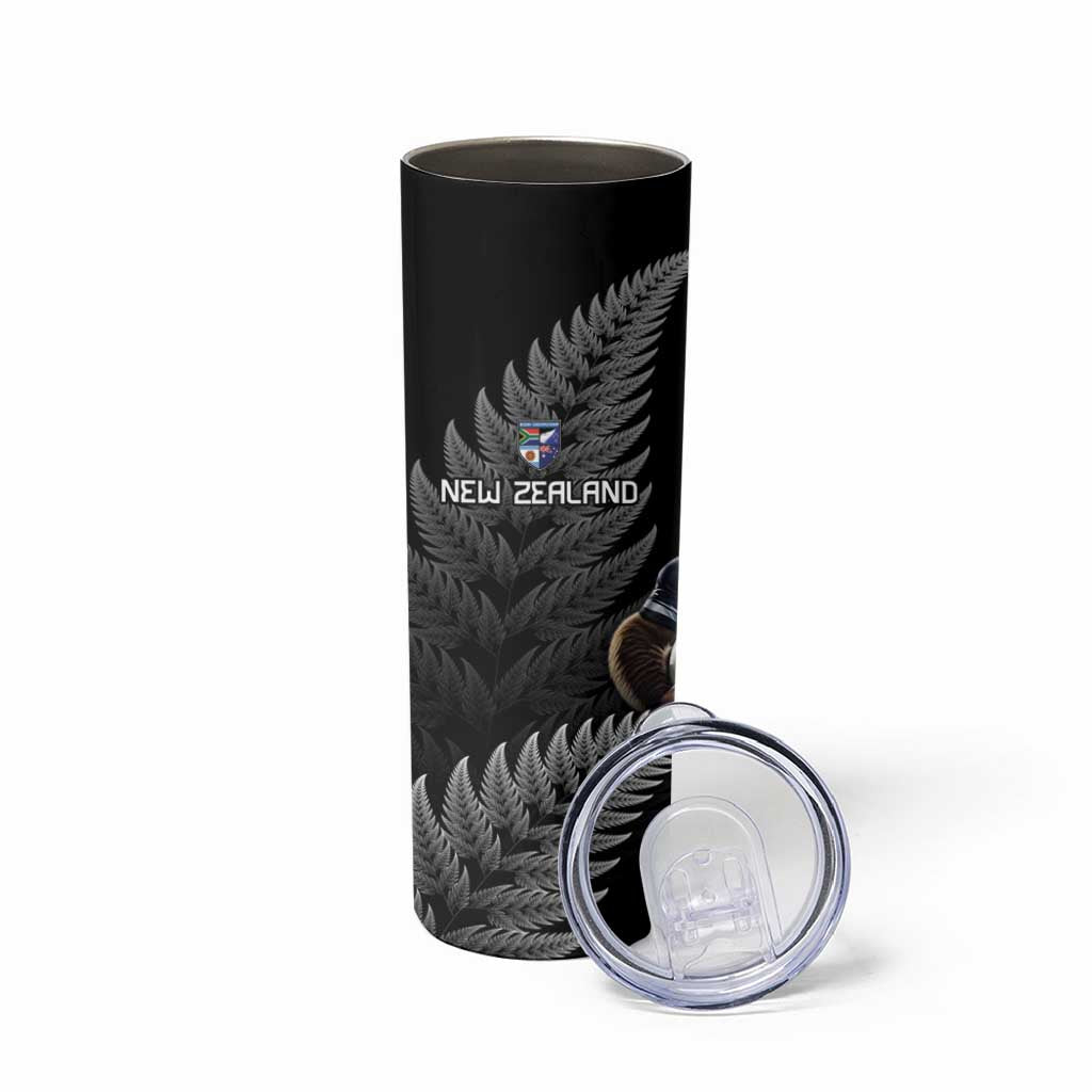 New Zealand Rugby Custom Skinny Tumbler Glory Be To Black Silver-fern - Polynesian Pride