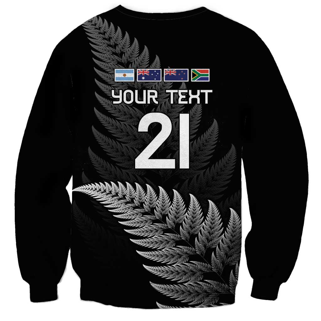 New Zealand Rugby Custom Sweatshirt Glory Be To Black Silver-fern - Polynesian Pride