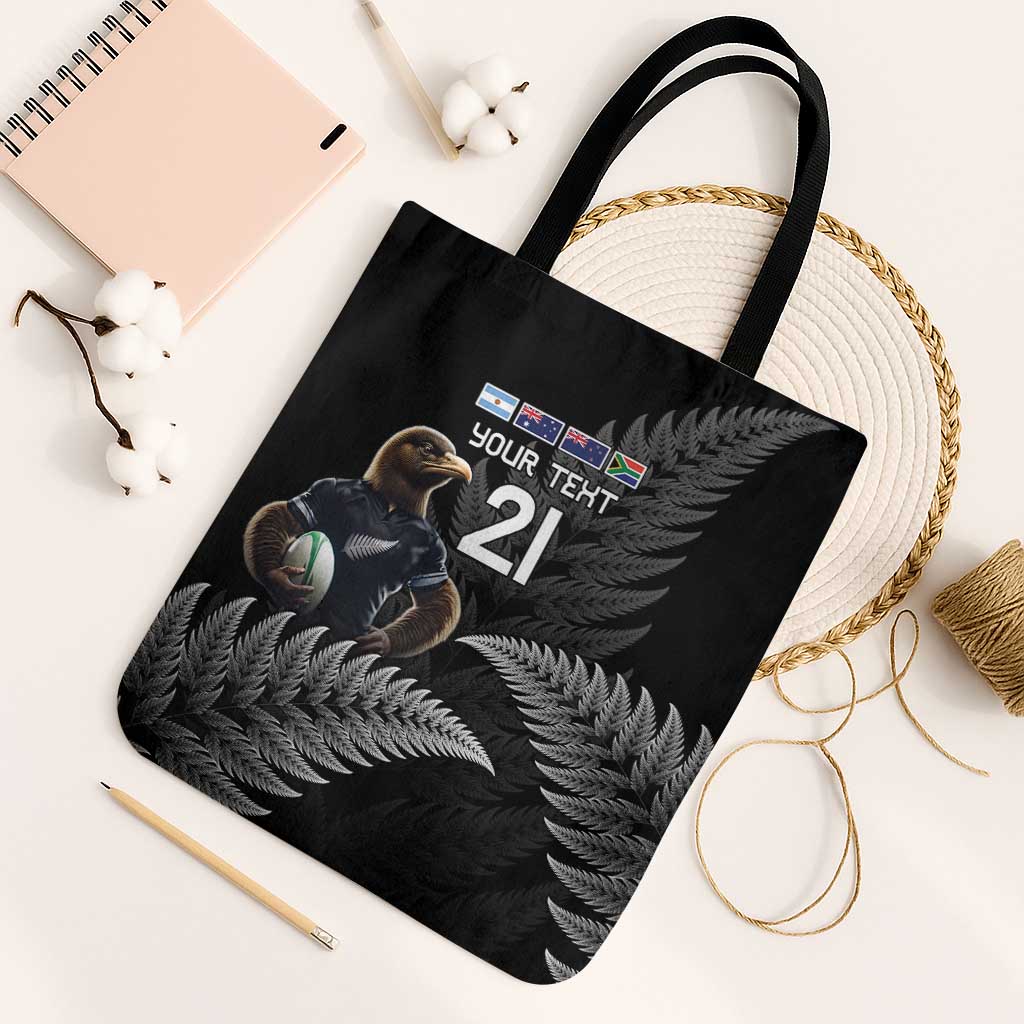 New Zealand Rugby Custom Tote Bag Glory Be To Black Silver-fern - Polynesian Pride