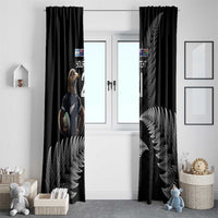 New Zealand Rugby Custom Window Curtain Glory Be To Black Silver-fern - Polynesian Pride