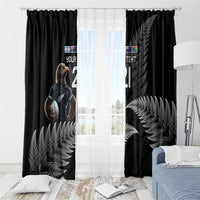 New Zealand Rugby Custom Window Curtain Glory Be To Black Silver-fern - Polynesian Pride