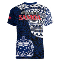 Samoa Rugby Women V Neck T Shirt Proud Samoa World Cup 2023 LT9 - Polynesian Pride