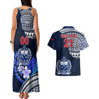 Custom Samoa Rugby Couples Matching Tank Maxi Dress and Hawaiian Shirt Proud Samoa World Cup 2023 LT9 - Polynesian Pride