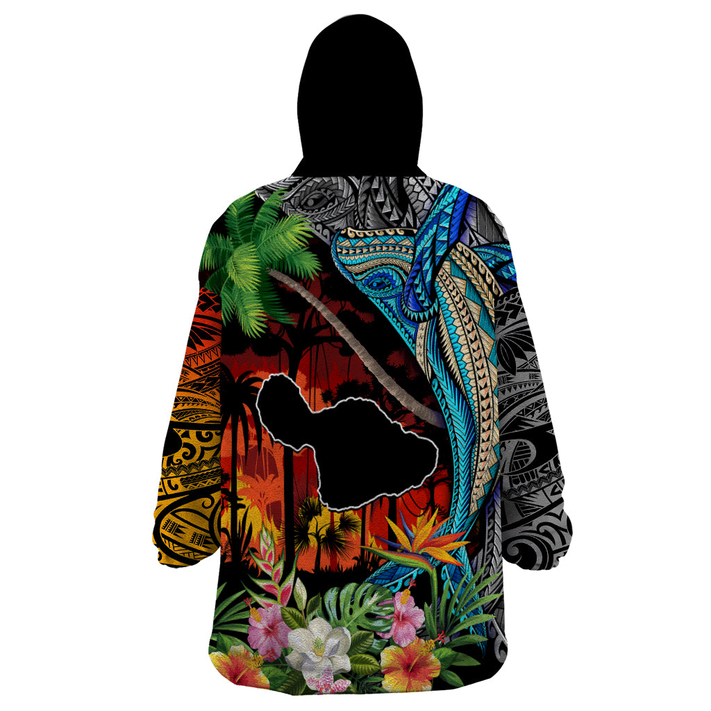 Hawaii Strong Maui Wildfire Wearable Blanket Hoodie Pray For Lahaina Maui LT9 - Polynesian Pride