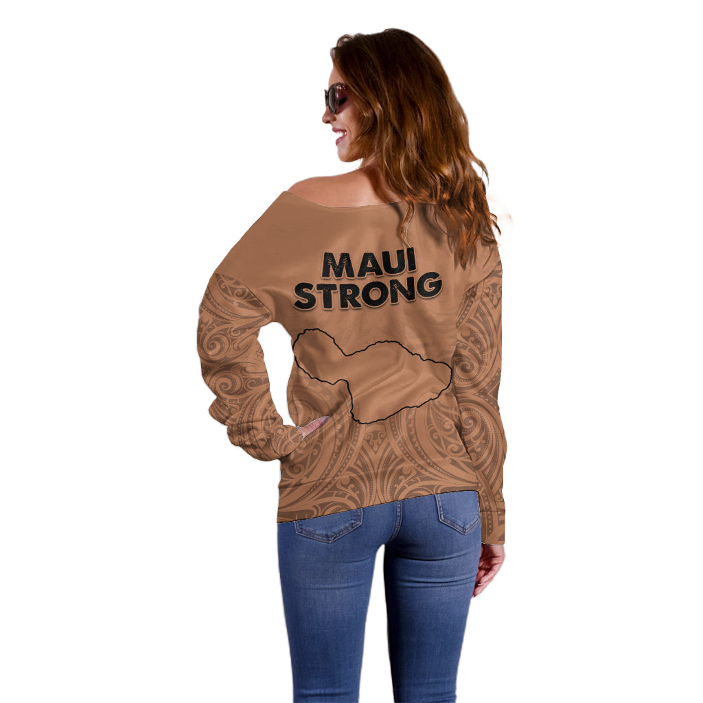 Hawaii Strong Maui Wildfire Off Shoulder Sweater No1 LT9 - Polynesian Pride