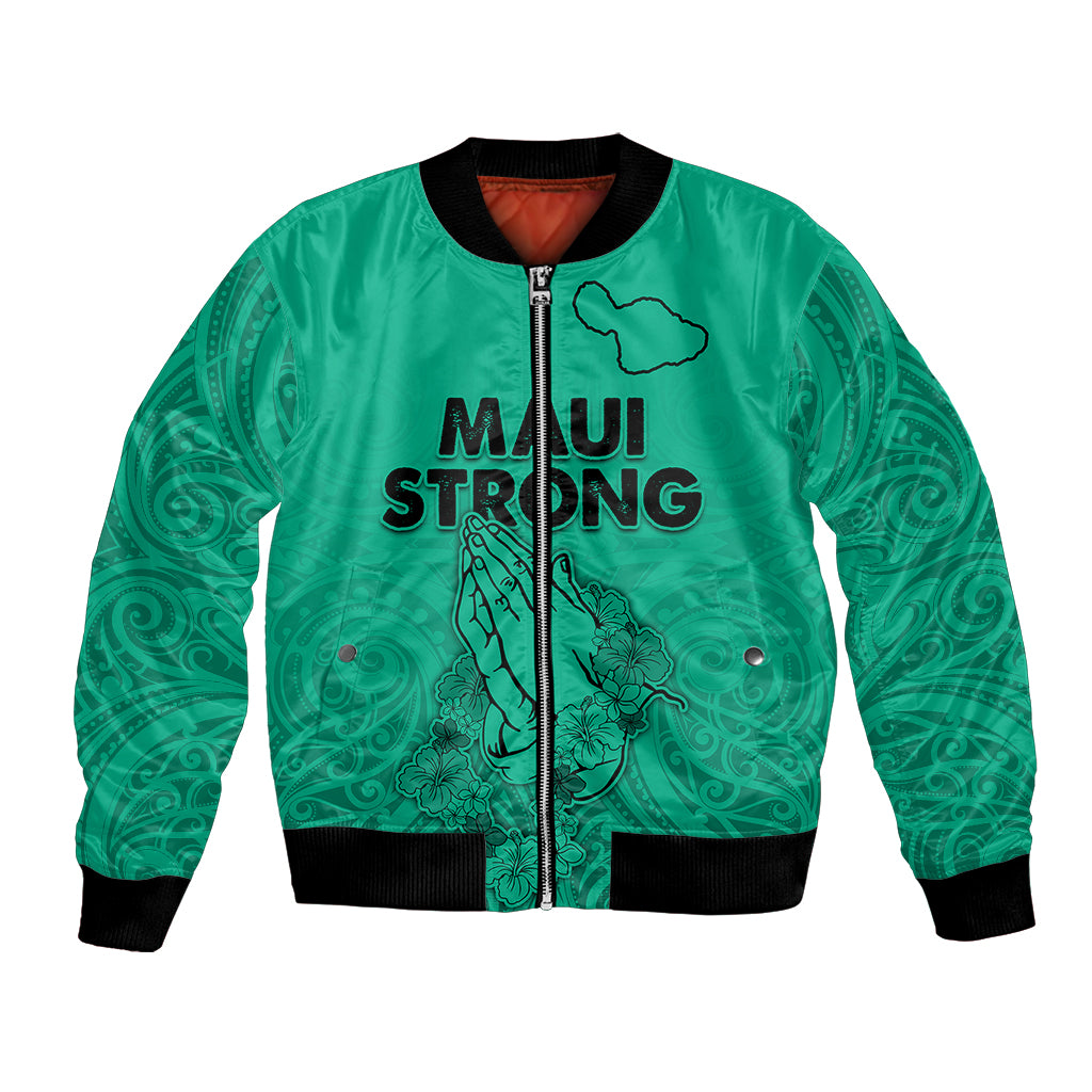 Hawaii Strong Maui Wildfire Bomber Jacket No2 LT9 Unisex Green - Polynesian Pride