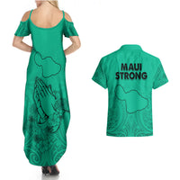 Hawaii Strong Maui Wildfire Couples Matching Summer Maxi Dress and Hawaiian Shirt No2 LT9 - Polynesian Pride