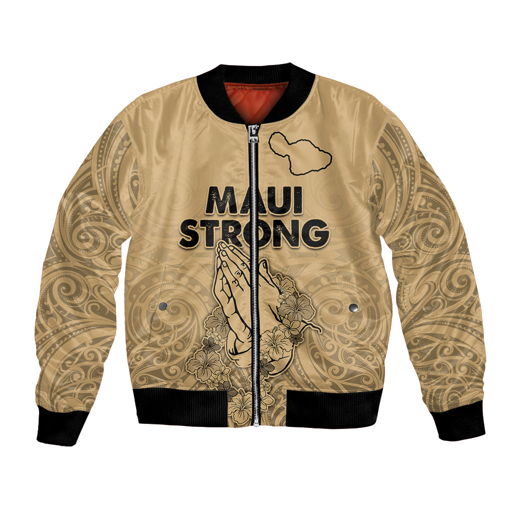 Hawaii Strong Maui Wildfire Bomber Jacket No3 LT9 Unisex Nude - Polynesian Pride