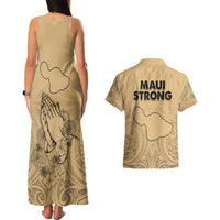 Hawaii Strong Maui Wildfire Couples Matching Tank Maxi Dress and Hawaiian Shirt No3 LT9 - Polynesian Pride