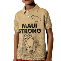 Hawaii Strong Maui Wildfire Kid Polo Shirt No3 LT9 Kid Nude - Polynesian Pride