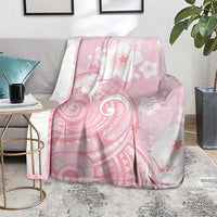 Japan Sakura Floral with Polynesian Vibe Blanket