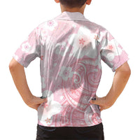 Japan Sakura Floral with Polynesian Vibe Kid Hawaiian Shirt LT9 - Polynesian Pride