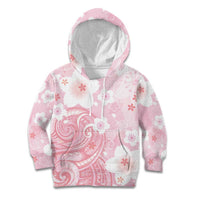 Japan Sakura Floral with Polynesian Vibe Kid Hoodie LT9 Hoodie Pink - Polynesian Pride