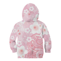 Japan Sakura Floral with Polynesian Vibe Kid Hoodie LT9 - Polynesian Pride