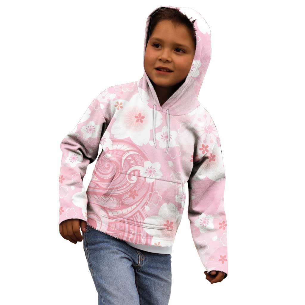 Japan Sakura Floral with Polynesian Vibe Kid Hoodie LT9 - Polynesian Pride