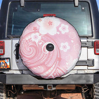 Japan Sakura Floral with Polynesian Vibe Spare Tire Cover LT9 Pink - Polynesian Pride