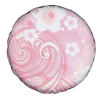 Japan Sakura Floral with Polynesian Vibe Spare Tire Cover LT9 - Polynesian Pride