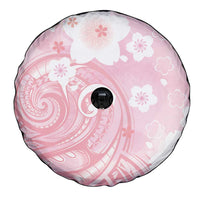Japan Sakura Floral with Polynesian Vibe Spare Tire Cover LT9 - Polynesian Pride