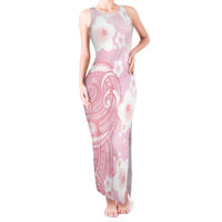 Japan Sakura Floral with Polynesian Vibe Tank Maxi Dress