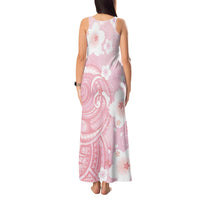 Japan Sakura Floral with Polynesian Vibe Tank Maxi Dress