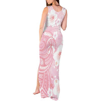 Japan Sakura Floral with Polynesian Vibe Tank Maxi Dress