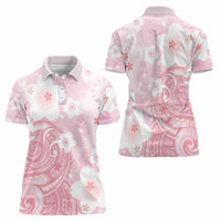 Japan Sakura Floral with Polynesian Vibe Women Polo Shirt LT9 - Polynesian Pride