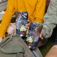 Marshall Islands Kwajalein Atoll Tumbler Cup Plumeria Sea Turtle with Polynesian Tribal