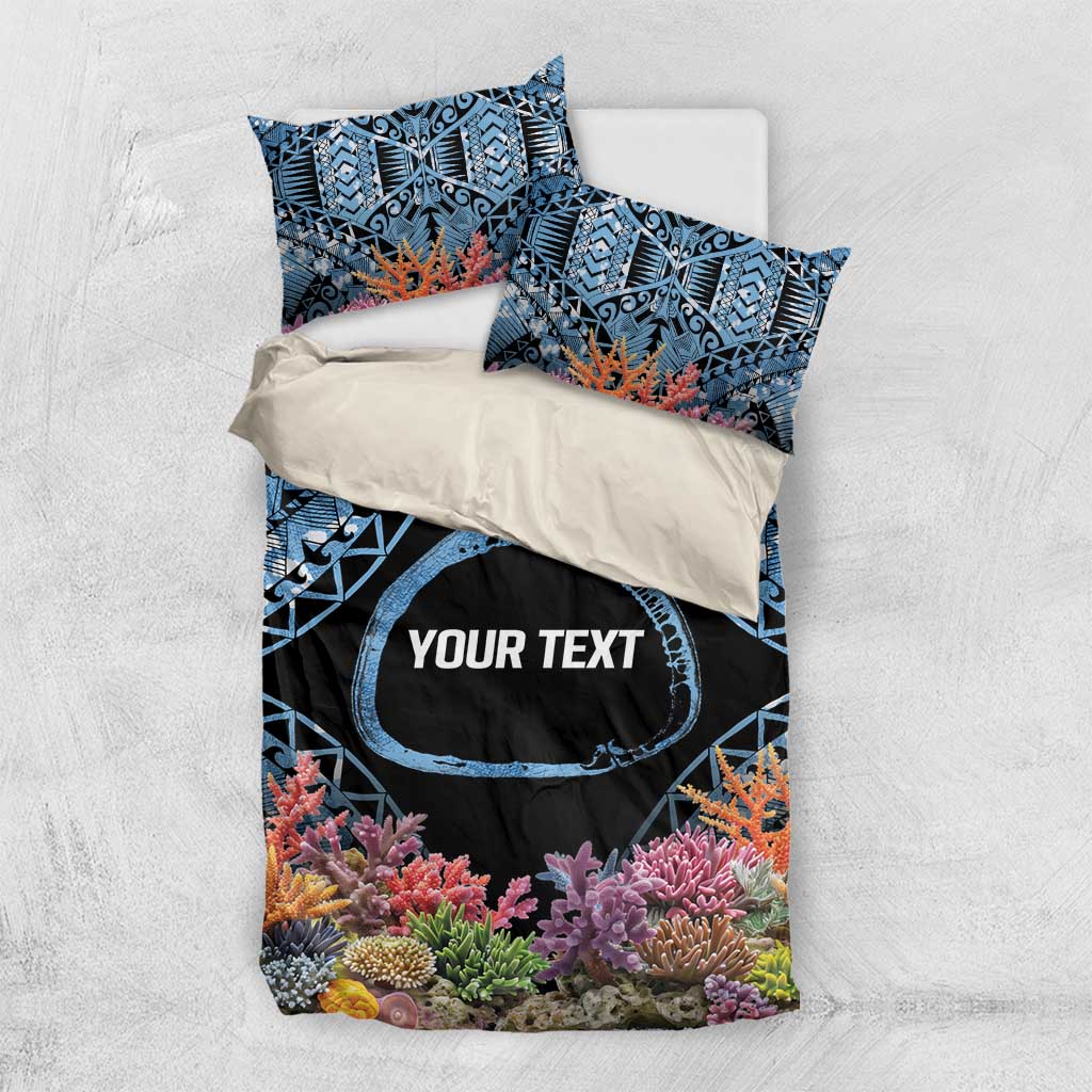 Personalised Nukuoro Micronesia Atoll Bedding Set with Pacific Coral Reef LT9 US Twin 172cm x 218cm Blue - Polynesian Pride