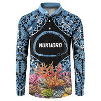 Personalised Nukuoro Micronesia Atoll Button Sweatshirt with Pacific Coral Reef