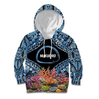 Personalised Nukuoro Micronesia Atoll Kid Hoodie with Pacific Coral Reef LT9 Hoodie Blue - Polynesian Pride