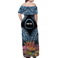Personalised Nukuoro Micronesia Atoll Off Shoulder Maxi Dress with Pacific Coral Reef LT9 - Polynesian Pride
