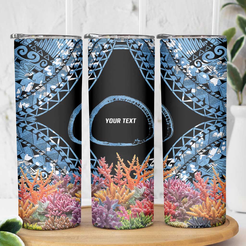 Personalised Nukuoro Micronesia Atoll Skinny Tumbler with Pacific Coral Reef