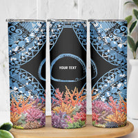 Personalised Nukuoro Micronesia Atoll Skinny Tumbler with Pacific Coral Reef