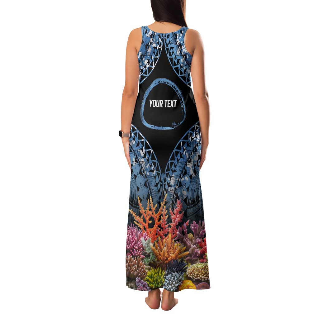 Personalised Nukuoro Micronesia Atoll Tank Maxi Dress with Pacific Coral Reef