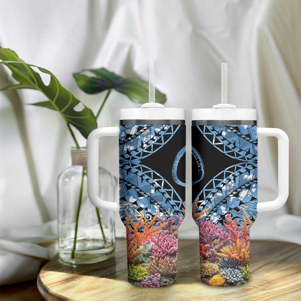 Personalised Nukuoro Micronesia Atoll Tumbler With Handle with Pacific Coral Reef