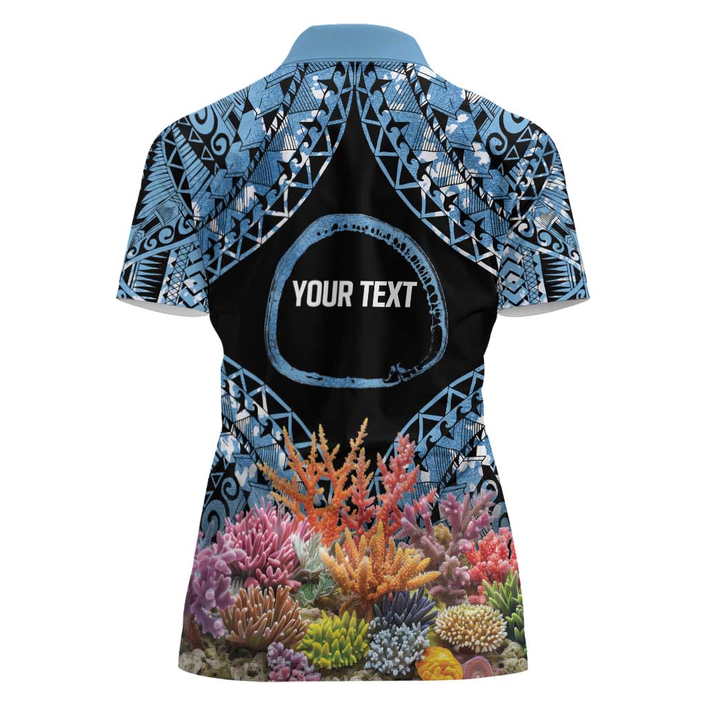 Personalised Nukuoro Micronesia Atoll Women Polo Shirt with Pacific Coral Reef LT9 - Polynesian Pride