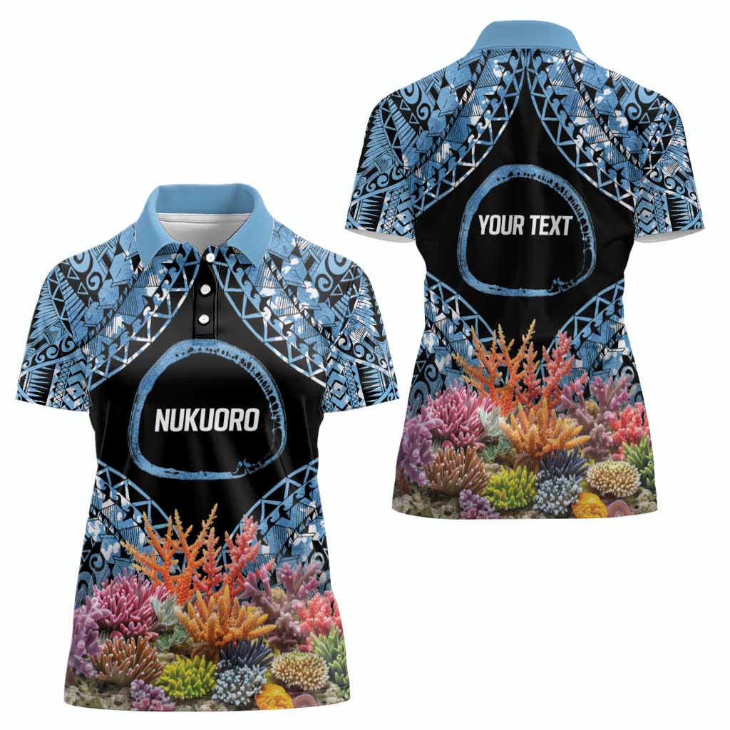 Personalised Nukuoro Micronesia Atoll Women Polo Shirt with Pacific Coral Reef LT9 - Polynesian Pride