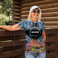 Personalised Nukuoro Micronesia Atoll Women Polo Shirt with Pacific Coral Reef LT9 - Polynesian Pride