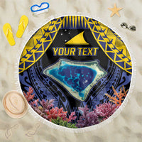Tokelau Atafu Atoll Personalised Beach Blanket Pacific Coral Reef Vibe LT9 One Size 150cm Gold - Polynesian Pride